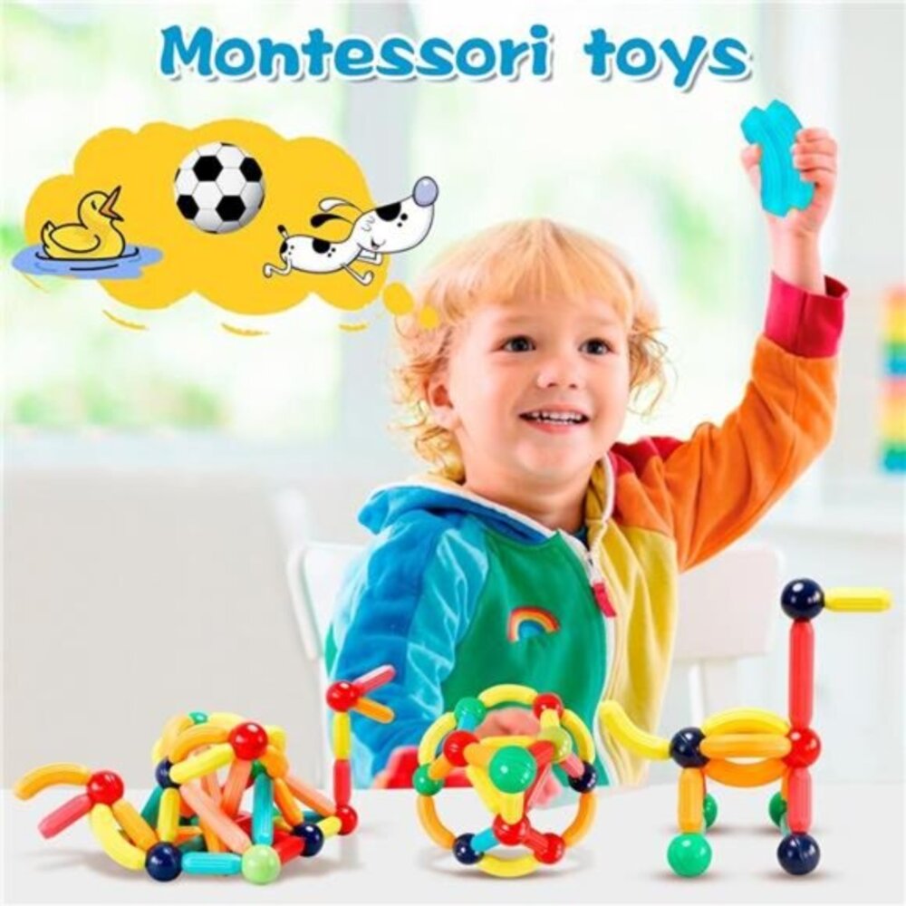 Magnetic Building Blocks STEM Educational Toy for Kids Montessori Learning - Picture 6 of 6